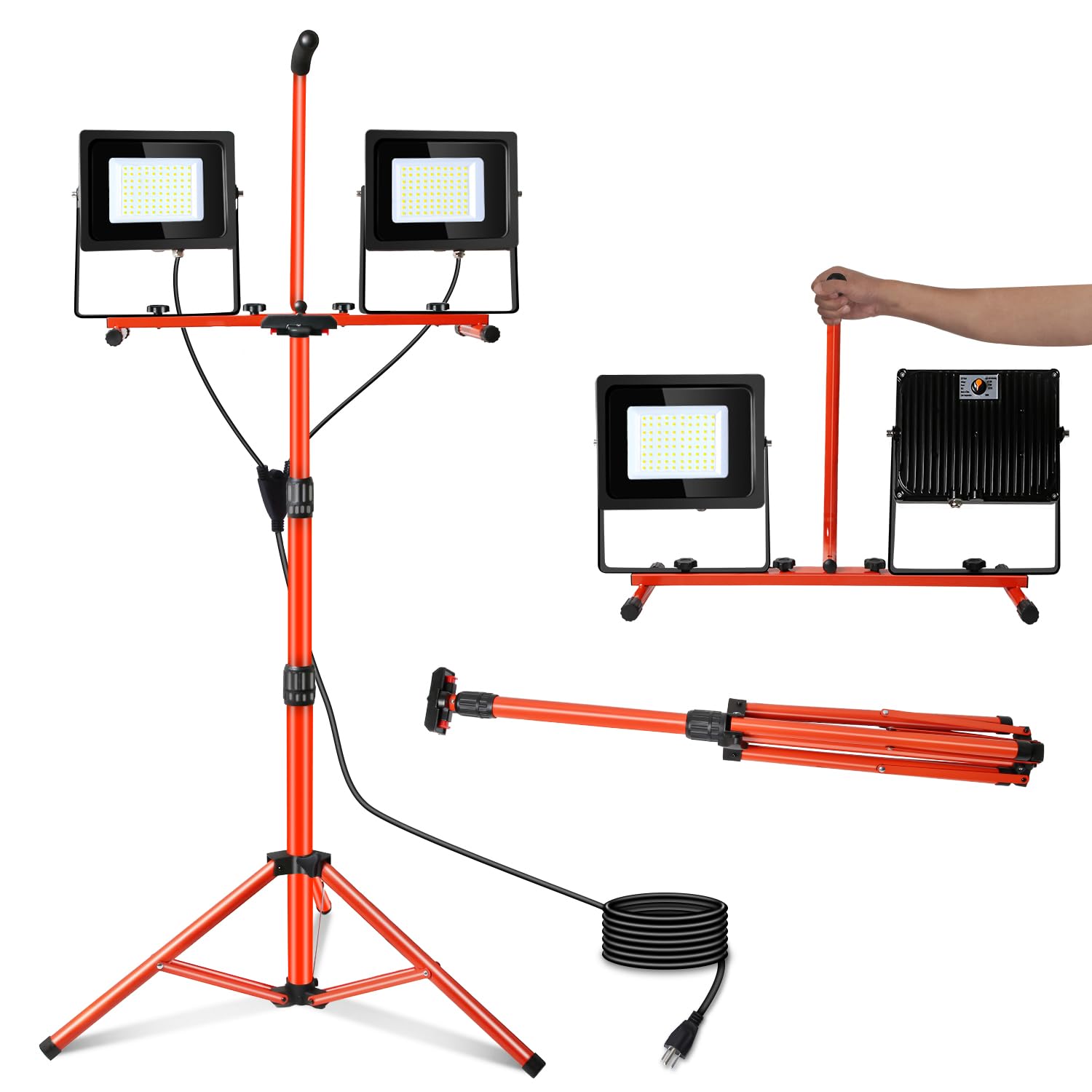 LEDMO 26000 Lumen Led Work Light with Tripod Stand 200W IP65